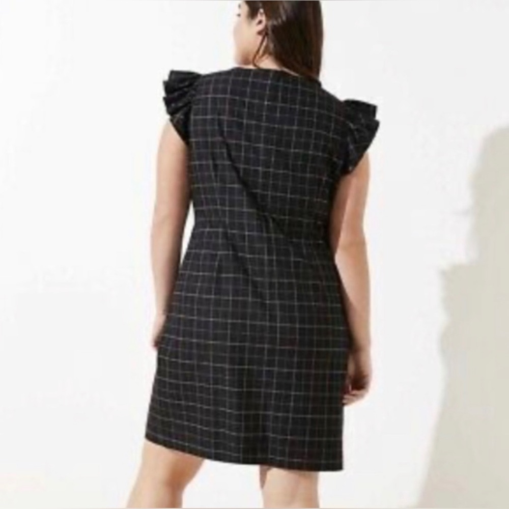 Loft Plus Windowpane Flutter Sleeve Work Shift Dr… - image 2